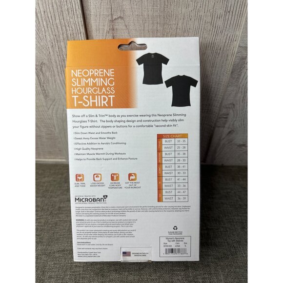 Neoprene Slimming Hourglass T-Shirt XL Black For Workout & Posture Support - Picture 2 of 3